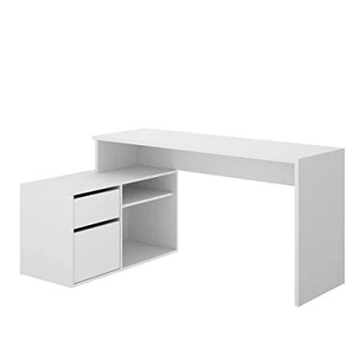Imagen de DEKIT GRUPO RIMOBEL ROX MESA ESCRITORIO CON ALMACENAJE Y DOBLE MONTAJE 139x75 cm BLANCO