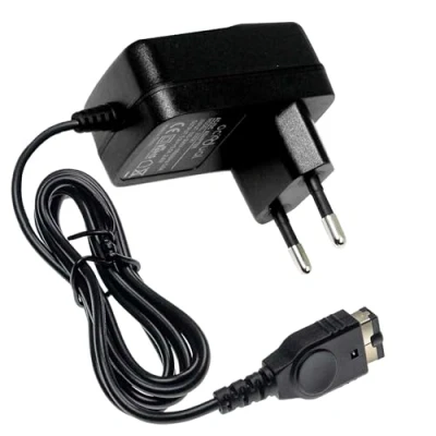 Imagen de OcioDual Cargador de Corriente Pared Enchufe Europeo Negro Compatible con DS Game Boy Advance SP NDS GBASP Alimentador Red Adaptador 2 Pin Europlug
