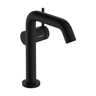Imagen de hansgrohe Tecturis S Fine grifo lavabo sin desagüe, ahorro de energía (CoolStart), monomando 151 mm, mezclador agua (EcoSmart+), negro mate, 73341670