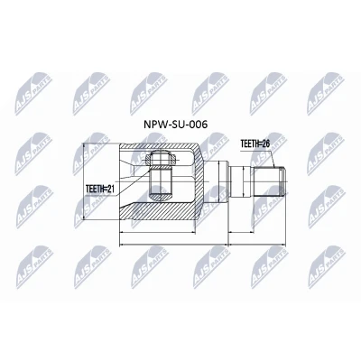 Imagen de NTY NPW SU 006 Junta Homocinética Caja de cambios manual lado engranaje SUZUKI: Liana Berlina, Hatchback