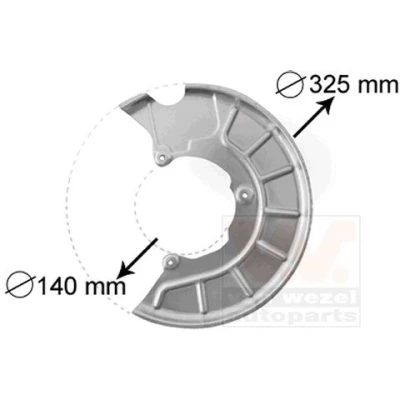 Imagen de VAN WEZEL 7622371 Chapa Protectora de Disco Freno Eje delantero, izquierda VOLKSWAGEN: Golf 5, 6, SEAT: Leon II Hatchback