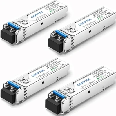 Imagen de QSFPTEK 4Pack Gigabit SFP Módulo 1000BASE LX/LH Transceiver 1310nm 10km DDM Monomodo LC Port Mini GBIC para Cisco GLC LH SMD/GLC LX SM RGD, Ubiquiti UF 1G, Netgear, Mikrotik, Otros Conmutadores