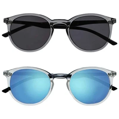 Imagen de Opulize Met Pack 2 Grande Hombres Mujeres Gris Claro Negro Armas Lectores De Sol Gafas Lectura UV400 SS60 7C +2,00