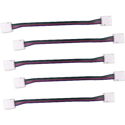 Imagen de LitaElek 5pcs Conector Tira LED RGB 5050 Cable Extensión Cinta 4 Pines Esquina Banda para SMD Impermeable Strip de 10mm Ancho