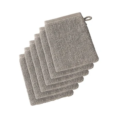 Imagen de de Witte Lietaer 199514 Wellness Juego 6 Guantes baño algodón 15 x 22 cm, 100% algodón, marrón Pardo, 15x22 cm