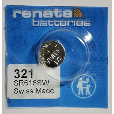 Imagen de Renata 321 Mercury Free SR616SW Batería para reloj, 1,55 V, óxido de plata