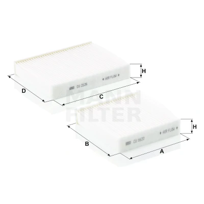 Imagen de MANN FILTER CU 21 000 2 Filtro de habitáculo partículas 159, 204 153 32 PEUGEOT: 2008 Familiar, 208 Furgón, 207 Hatchback, CITROËN: C3 III