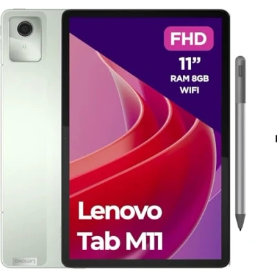 Imagen de Lenovo Tab M11, Pantalla 11&quot; FullHD (MediaTek Helio G88, RAM 8 GB, Memoria 128 WiFi 5, Tableta Android 13) Seafoam Green, Exclusivo Amazon, bolígrafo Incluido