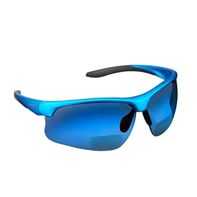 Imagen de Gafas Bifocales de Seguridad para Lectura voltX &#039;Constructor Ultimate&#039; (Montura Azul, Lentes Espejo Azules Dioptría +2.0) CE EN166FT, Ciclismo Deportivo Premium UV400