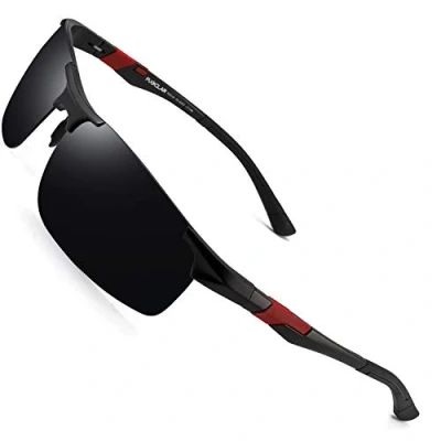Imagen de PUKCLAR gafas de sol deportivas polarizadas para hombres y mujeres, conductores, Al Mg, metal rectangular, montura Cat 3 CE