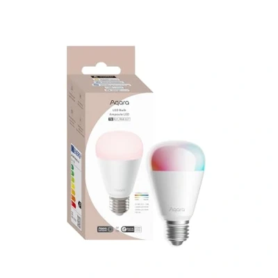 Imagen de Aqara Bombilla LED T2 (E27, RGB CCT), Thread/Zigbee, Blanco Regulable, 2000K 9000K, Cambio de color con 16 Millones Colores, 75W Equivalent, Matter, Compatible HomeKit, Alexa, Google Home