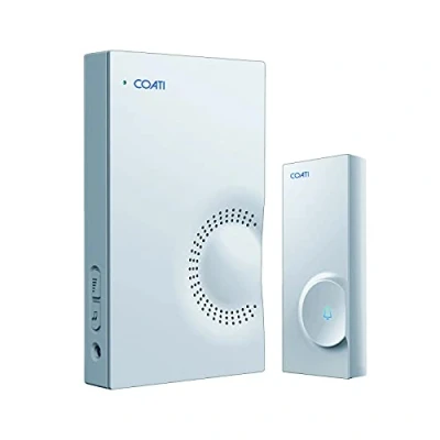 Imagen de SIMON Timbre Inalámbrico Coati, para Exterior e Interior, Largo Alcance, Portero Automático con Pulsador, la Puerta de Casa, Transmisión Máx. 100 m, Color Blanco