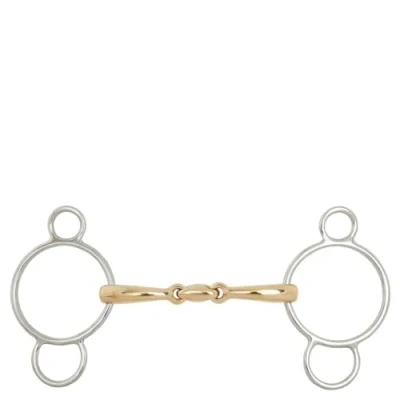 Imagen de BR Double Jointed Three Ring Gag Soft Contact 12 mm Ø Centre 70