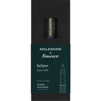 Imagen de Moleskine x Kaweco Bolígrafo Recargable de Plástico ABS para Escribir y Tomar Notas, Recarga 1.0 mm con Tinta Azul Incluida, Verde