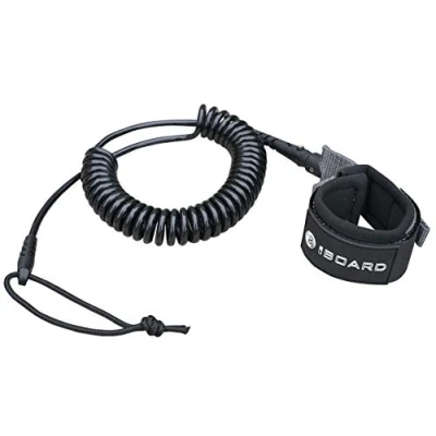 Imagen de iBOARD correa de tabla surf, sup giro simple para longboard, remo, tablas surf 5 mm repuesto, cuerda enrollada 10 pies, negro y azul (negro, pies)