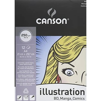 Imagen de Canson Illustration Liso, Bloc encolado, A3, 12 hojas, 250 g