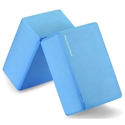Imagen de BalanceFrom GoYoga Juego de 2 bloques yoga alta densidad, 23 x 15 10 cm cada uno [versión más reciente] (azul)