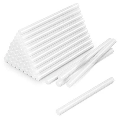 Imagen de TROTEC Juego de barras pegamento termofusible transparente, 50 unidades (Ø 11 mm) Para pegar y decorar madera, plástico, textiles, cartón, papel, cerámica, cuero, corcho, vidrio metal