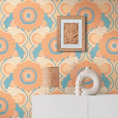 Imagen de A.S. Création 395302 8,50 m x 0,53 Papel pintado retro de los años 70 (8,50 m), diseño vintage floral
