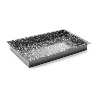 Imagen de HENDI Bandeja GN 1/1, recubrimiento antiadherente de mármol, recipiente CONVECTOMAT CLASSIC, contenedor GN, resistente hasta 300C, apta para hornos, 530x325x(H) 60mm, acero esmaltado