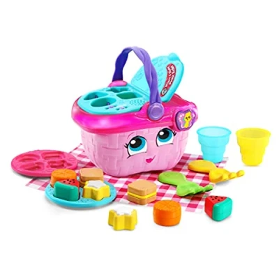 Imagen de Leapfrog 603603 Shapes &amp; Sharing Picnic Basket Baby Toy Educational and Interactive 16 Pieces For Creative Learning Play Boys Girls 6 Months, 1,2,3 Year Olds, Pink, One Size