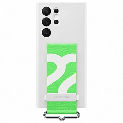 Imagen de Funda De Silicona Con Correa Samsung Blanco Para Galaxy S22 Ultra