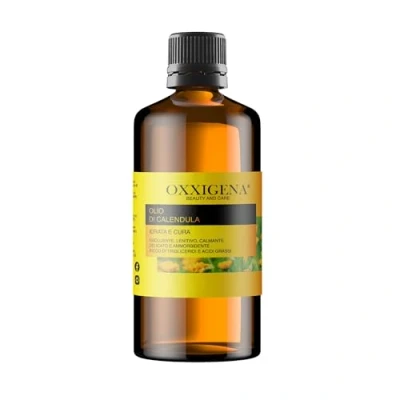 Imagen de Oxxigena Aceite (Oleolito) de Caléndula 1 L Indicado para cicatrices, fisuras, enrojecimiento y quemaduras solares. Nutritivo calmante pieles sensibles delicadas Vegano, sin OGM