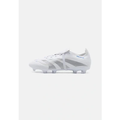 Imagen de adidas Unisex Bota de fútbol Predator League Fold Over Tongue césped natural seco/multisuperficie, Cloud White/Silver Metallic/Bright Royal, 41 1/3