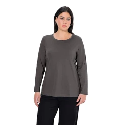 Imagen de Ulla Popken Langarm Shirt Camisetas, Gris Grafito, 56 ES/58 ES para Mujer