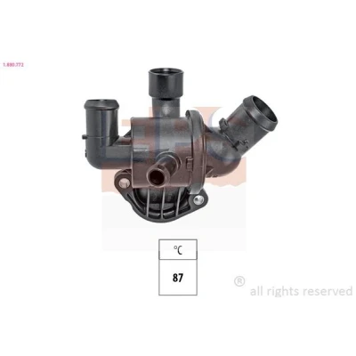Imagen de EPS 1.880.772 Termostato, refrigerante 87 Made in Italy OE Equivalent con junta VOLKSWAGEN: GOLF 6, Scirocco III, Tiguan I, SEAT: Leon II Hatchback