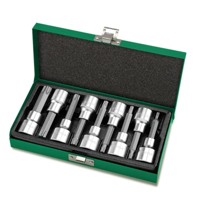 Imagen de Juego de llaves vaso 1/2&quot;. TOPTUL 1/2 &quot; 9Stk T20 T25 T27 T30 T40 T45 T50 T55 T60 80mm