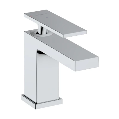 Imagen de hansgrohe Tecturis E grifo lavabo con vaciador automático, ahorro de energía (CoolStart), monomando 90 mm, mezclador agua (EcoSmart+), cromo, 73002000