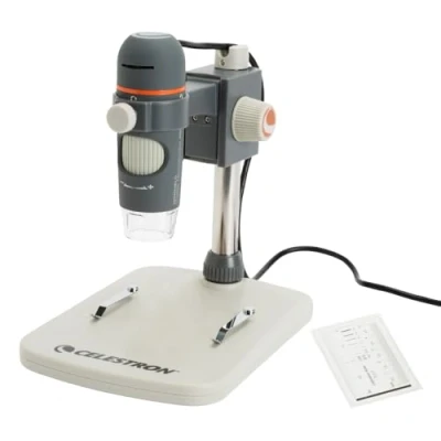 Imagen de Celestron 44308 Handheld Digital Microscope Pro: 20x 200x aumentos, gris/blanco