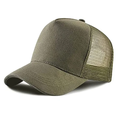 Imagen de 5 Paneles Gorra de béisbol, Malla, Ajustable Snapback, Mesh Sólidos Colores Unisex (Ejercito Verde,)
