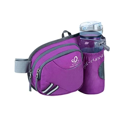 Imagen de Waterfly Riñonera Running Deportiva Hombre Mujer con Soporte para Botellas Bolsa de Cintura Correr Senderismo (Púrpura)