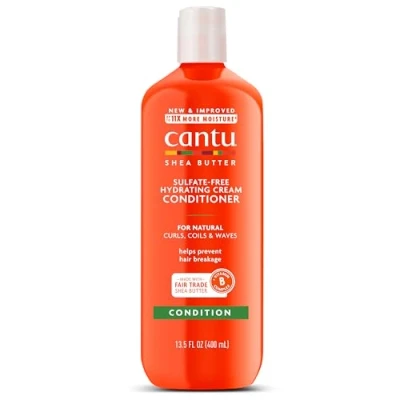 Imagen de acondicionador HIDRATANTE de MANTECA KARITÉ CANTU, sin sulfatos para rizos y cabello texturizado, paquete 1 (1 x 400 ml), el empaque puede diferir