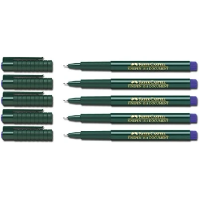 Imagen de Faber Castell Bolígrafo de fibra FINEPEN 1511, 0,4 mm, azul, 5 Stifte