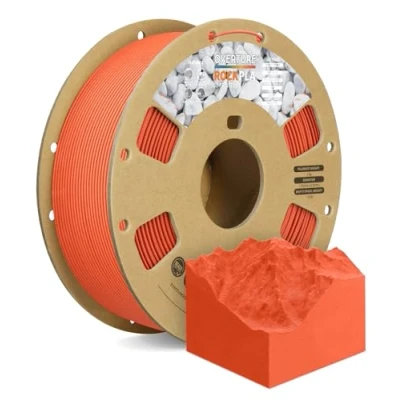 Imagen de OVERTURE Rock PLA Filamento 1,75 mm, mármol Roll 1 kg bobina (2,2 lbs), precisión dimensional +/ 0,02 para impresora 3D (Rojo Marte Rock)