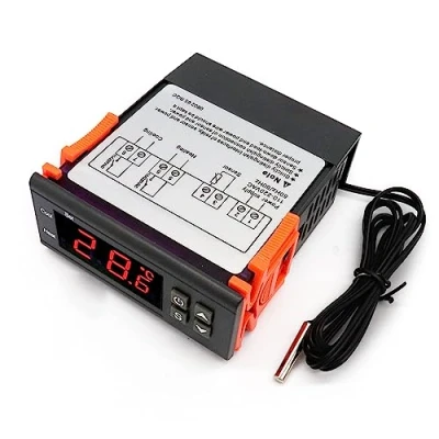 Imagen de RUIZHI Controlador de Temperatura Digital AC 110 220v Centígrados Termostato Temperature Controller con Sensor 2 Relés para Reptiles incubadora