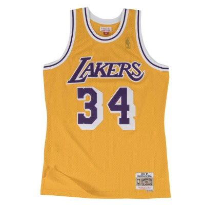 Imagen de Mitchell &amp; Ness Swingman Los Angeles Lakers Shaquille O&#039;Neal Camiseta NBA, Hombre, Talla: Large, Light gold