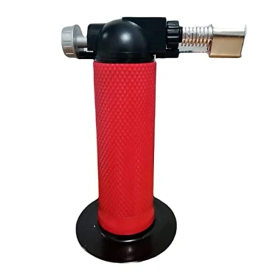 Imagen de RevolutionLine Mechero soplete a gas regulable Flambeador, gratinador repostería y cocina Encendedor recargable con estándar Potencia de llama Sistema seguridad anti encendido