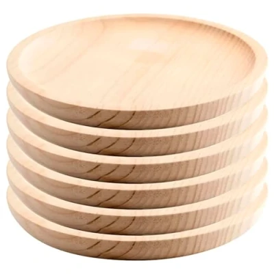 Imagen de Space Home Platos para Pulpo de Madera Plato Quesos Set 6 Diámetro 26 cm
