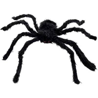 Imagen de Boland 74394 Araña peluda, tamaño máx. 70 cm, decoración de peluche para Halloween, carnaval o fiesta temática, espeluznante