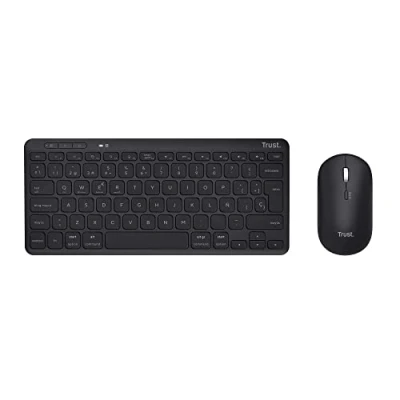 Imagen de Pack teclado + ratón Trust Lyra, 6 Meses Autonomía, USB, Compacto, Inalámbrico, Negro