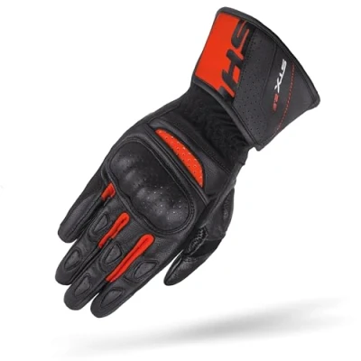 Imagen de SHIMA STX Guantes Moto Hombre Cuero Homologados Largo Verano Motos Guante Ventilado Certificatos Con Protección Motorista Racing Protecciones Ventilación Verão (Masculinos, Rojo, L)