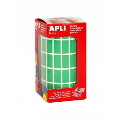 Imagen de APLI Kids 4886 Rollo de gomets rectangulares 20x10 mm, color verde