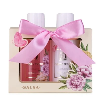 Imagen de Accentra Set de regalo SWEET PEONY en una bonita caja cuidado 2 piezas con gel ducha y loción corporal bienestar para San Valentín o el Día la Madre