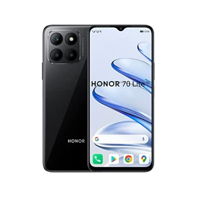 Imagen de HONOR 70 Lite 5G, Smartphone con Pantalla FullView de 6,5&quot; 90 Hz, Triple cámara 50 MP, Gran Batería 5000 mAh, Turbo RAM 4+3GB, Almacenamiento 128GB, Android 12, Dual SIM, Black