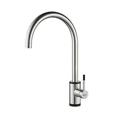 Imagen de Ibergrif, Grifo de Cocina con Caño Alto, para Fregadero Monomando, Scero Súper Cepillado