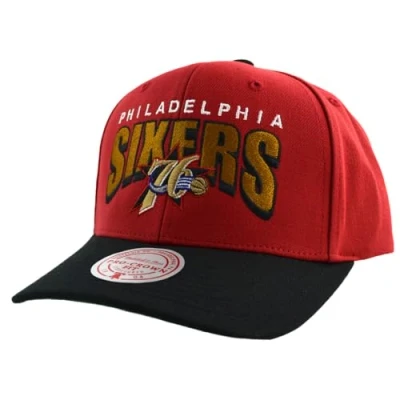 Imagen de Mitchell &amp; Mess NBA Boom Text Pro Gorra de snapback Philadelphia 76ers rojo/negro, rojo, Talla única